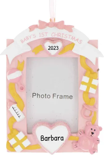 Miniatura 7 de Marco de fotos personalizado, adorno de Navidad 2025 – Marco de fotos colgante para bebé, primera Navidad, regalo de baby shower, adorno decorativo