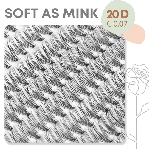 Miniatura 2 de Extensiones de pestañas individuales 20D, pestañas individuales, 240 extensiones de pestañas individuales 20D, extensiones de pestañas suaves