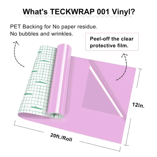 Miniatura 2 de TECKWRAP 001 - Rollo de vinilo adhesivo permanente brillante para cortadores, letreros, álbumes de recortes, manualidades, troqueladores de 12