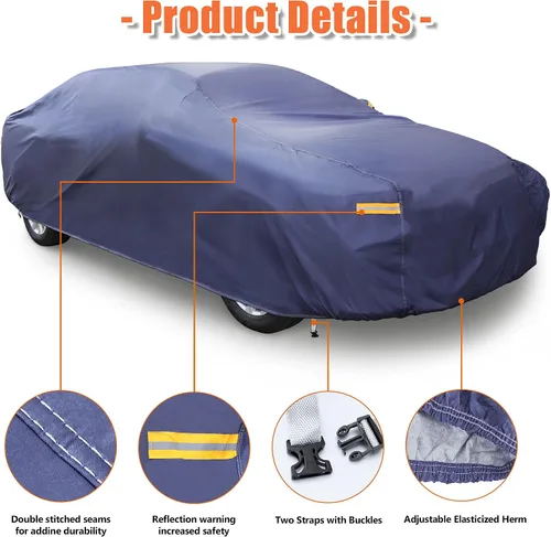 Miniatura 5 de uxcell 3XXL+ Funda de coche púrpura para exteriores, impermeable, transpirable, arañazos, lluvia, nieve, sol, resistente al calor, 224.4 x 74.8 x
