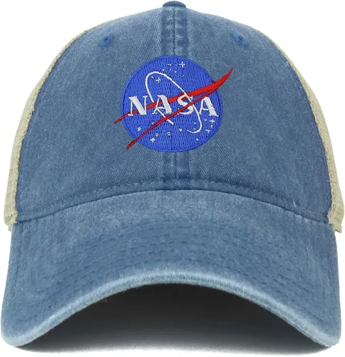 Miniatura 2 de Armycrew Gorra de malla de camionero lavada con logotipo de la NASA de gran tamaño XXL