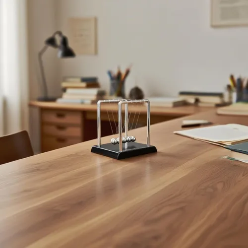 Miniatura 7 de Péndulo de Newton con Bolas de Equilibrio, Bolas Cinéticas Oscilantes con Base Negra, Herramienta de Aprendizaje Educativo de Ciencia Física