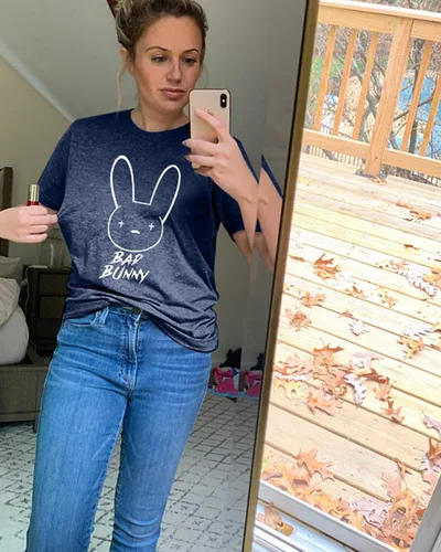 Miniatura 3 de Bad Bunny - Camiseta de Pascua para mujer, diseño divertido de conejo, para verano, vacaciones, hip hop, regalo