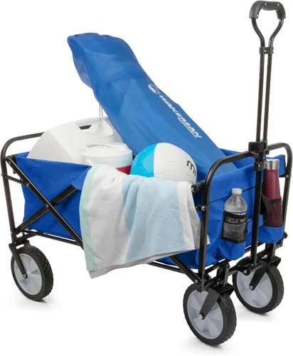 Pure Garden - Carro plegable de comestibles con ruedas, carrito de playa portátil, carrito de jardín plegable o carrito de compras, carros plegables