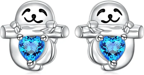 YinShan Juego de joyas de plata de ley 925, collar de perezoso, aretes de perezoso para mujeres y niñas, regalos de animales perezosos felices para