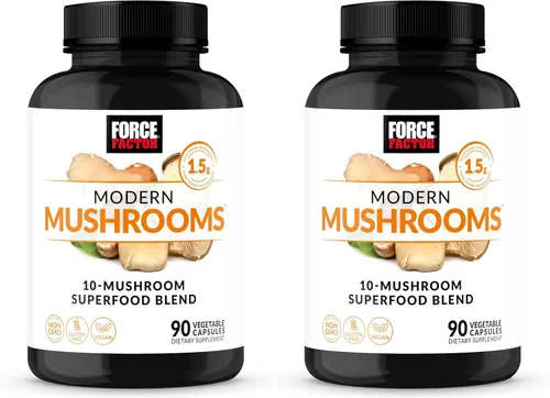 Miniatura 8 de Force Factor Cápsulas modernas de hongos, suplemento de hongos con melena de león, cola de pavo y cordyceps para apoyar la energía