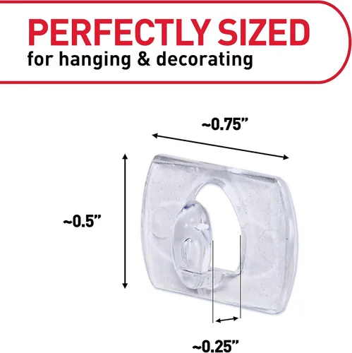 Miniatura 2 de Command - Mini clips de luz para interiores, 45 clips transparentes y 54 tiras Command, decoraciones navideñas sin daños, clips de pared para colgar