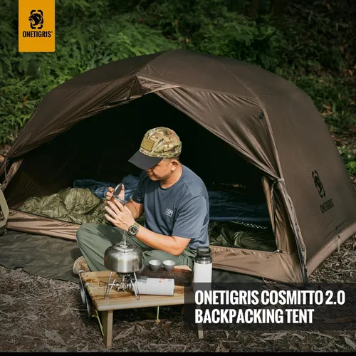 Miniatura 7 de OneTigris COSMITTO Refugio Tienda de Campaña para Mochileros para 2 Personas - Independiente Ligera Impermeable 3 Temporadas Tienda de Acampar