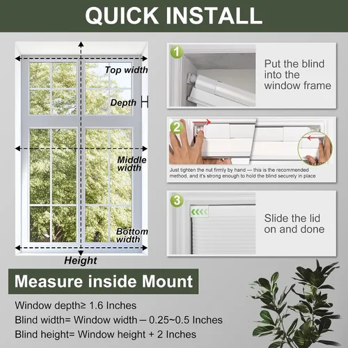 Miniatura 7 de Persianas opacas de celdas fáciles de instalar, para ventanas interiores, persianas de panal sin cordón, con aislamiento térmico y reducción