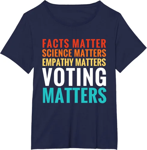 Miniatura 17 de Facts Matter Science Matters Voting Matters - Camiseta demócrata liberal, Negro, S