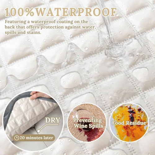 Miniatura 2 de HDCAXKJ Funda seccional de esquina impermeable para sofá de terciopelo en forma de L, fundas para sofá para mascotas, perros, suaves, resistentes