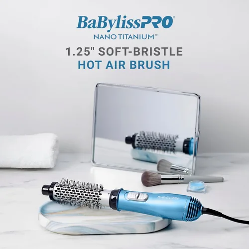 Miniatura 2 de BaBylissPRO Cepillo de aire caliente de cerdas suaves de 1 1/4" para peinar el cabello