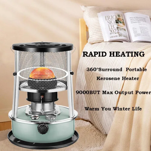 Miniatura 2 de Calentador y estufa de queroseno portátil 2 en 1, 9000 BTU, calentador de interior y exterior no eléctrico para camping, caza, cocina, hogar, garaje