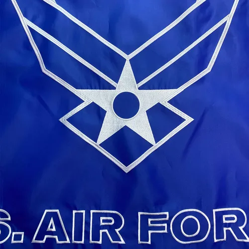 Miniatura 4 de Bandera bordada de la Fuerza Aérea de Estados Unidos de 3 x 5 pies - Moderado para exteriores de nailon Oxford de más larga duración, cabecera