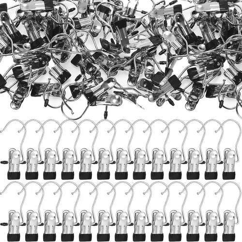 Miniatura 8 de 150 Piezas Ganchos Colgadores para Botas Clips Ganchos para Lavandería Colgadores de Acero Inoxidable Pinzas para Ropa Colgadores Portátiles