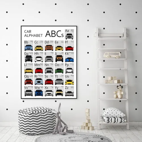 Miniatura 3 de ABC - Póster de automóvil – Impresión hecha a mano de la A a la Z – Impresión satinada de 8 x 10 pulgadas (sin marco) – Regalo para los entusiastas