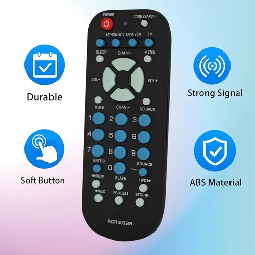Miniatura 3 de Mando a distancia universal de 3 dispositivos RCR503BR sub RCR503BE RCR503BZ Compatible para la mayoría de las principales marcas remotas TV DVD