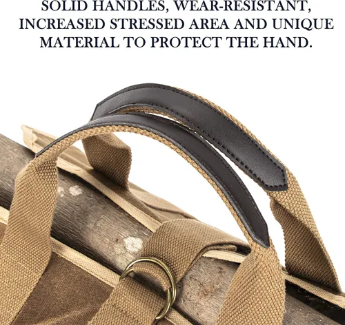 Miniatura 4 de BHD - Bolsa resistente de lona encerada de 20 onzas con asas, para campamento, interior y exterior, color marrón