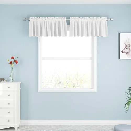 Miniatura 97 de UPOPO Cortinas de Niveles Beige Sobre Fregadero con Textura de Lino para Ventana de Cocina de 16 Pulgadas de Largo Caravana Privacidad Pequeñas