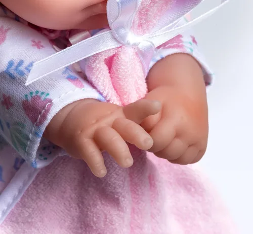 Miniatura 4 de La Baby - Muñeca Caucásica de bebé de cuerpo suave pequeño de 11 pulgadas JC Toys - La Baby Lavable Traje floral blanco y rosa extraíble
