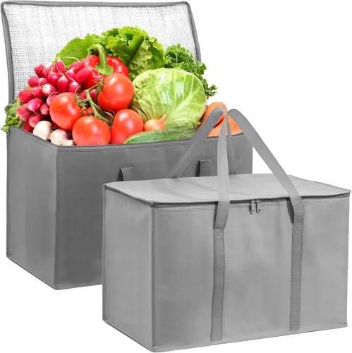 Miniatura 12 de Carrywell (No fabricado en China) Bolsas de comestibles reutilizables aisladas, bolsa de catering y entrega para alimentos fríos y calientes, bolsa