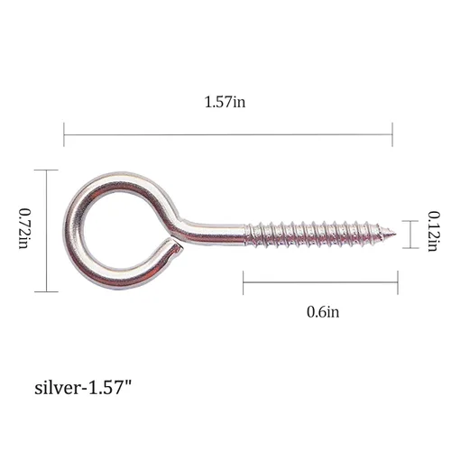 Miniatura 2 de 30 ganchos de techo de acero inoxidable con tornillo, tornillos de ojo para colgar luces de Navidad al aire libre, Navidad, Acción de Gracias