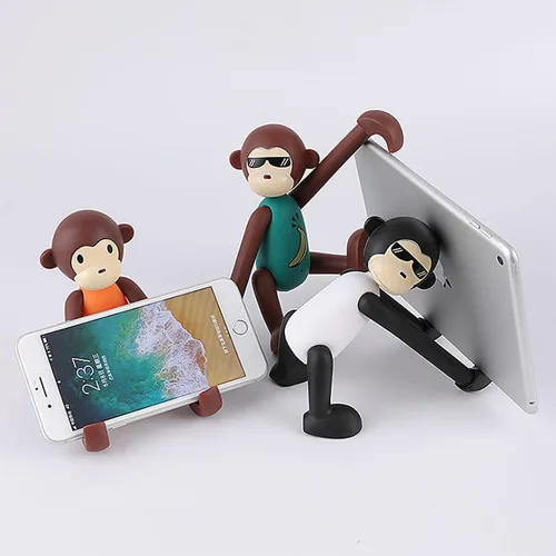 Miniatura 6 de Bonito accesorio de escritorio, divertida decoración de escritorio, soporte ajustable para teléfonos inteligentes y tabletas (verde)