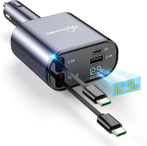 Miniatura 10 de Cargador retráctil para automóvil, cargador USB súper rápido para iPhone de automóvil, regalos para hombres y mujeres, accesorios para automóvil