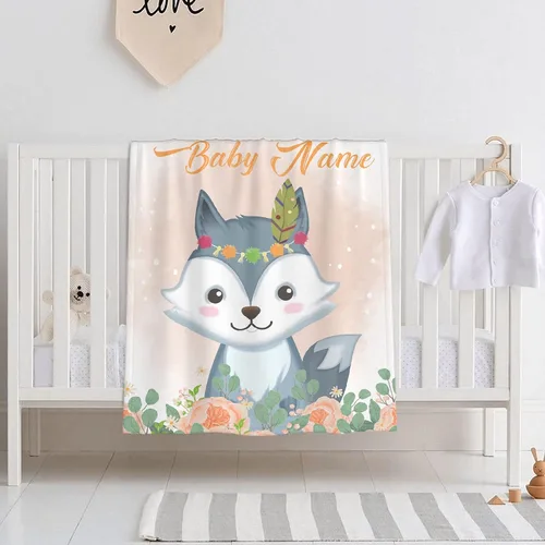 Miniatura 50 de Mantas de bebé personalizadas con diseño de animales, manta personalizada con nombre para niños y niñas, manta de bebé personalizada, regalos