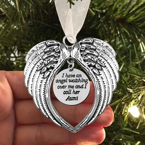 Miniatura 8 de Adorno conmemorativo de Navidad, Una parte de mi corazón está en el cielo, colgante para árbol de Navidad, regalos conmemorativos por pérdida