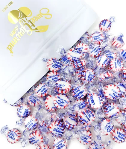 Miniatura 12 de SweetGourmet Caramelo duro de menta sin azúcar, mentas Starlight envueltas, 5 libras, sabor natural, sin gluten, sin grasa, 450 piezas