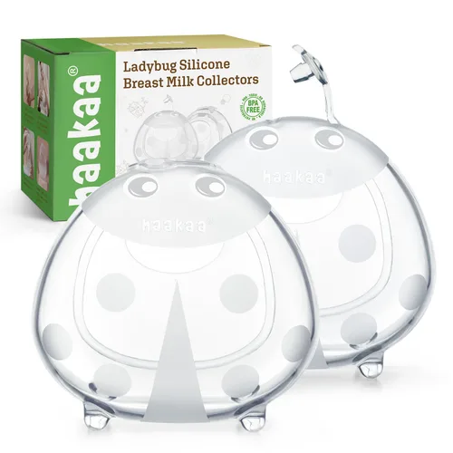 haakaa Ladybug - Colector de leche materna de silicona – Conchas de pecho portátiles para suministro de leche grande, reutilizable, extrasuave y