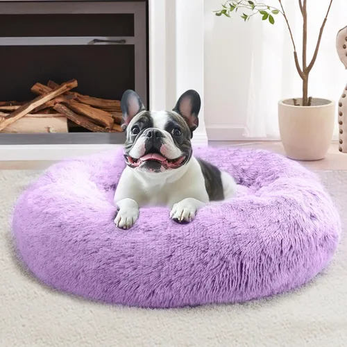 Miniatura 22 de JOLLYVOGUE Cama Calmante para Perros Pequeños - Cama para Perros Pequeños en Forma de Dona Lavable de 23 Pulgadas para Gatitos y Cachorros, Camas