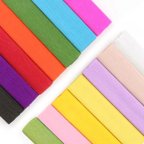 Miniatura 7 de Rollos de papel crepé de 14 colores, hojas de papel crepé de 9.8 x 98 pulgadas de ancho con 100 piezas de alambre de hierro floral verde, banda