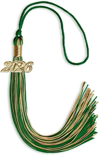 Miniatura 290 de Endea Graduation - Borla de doble color mixto con fecha dorada (negro/dorado antiguo, 2021)