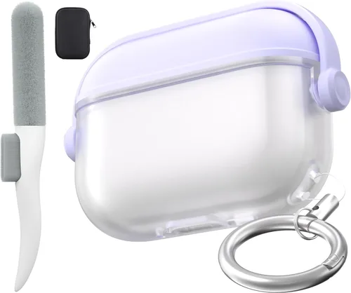 Miniatura 19 de Valkit Funda compatible con AirPods Pro, transparente con kit de limpieza, funda protectora de TPU suave para AirPods Pro Gen 2nd/1st 2023/2022/2019