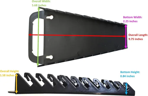 Miniatura 4 de Kit de bandeja organizadora de llaves de agarre de 10 herramientas, 2 soportes de plástico portátiles (kit de 2 piezas, negro y rojo)