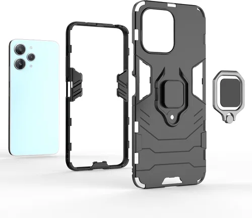Miniatura 5 de Compatible con Xiaomi Redmi 12 4G 23053RN02A y Note 12R 5G 23076RA4BC Funda de caja, soporte Shell negro