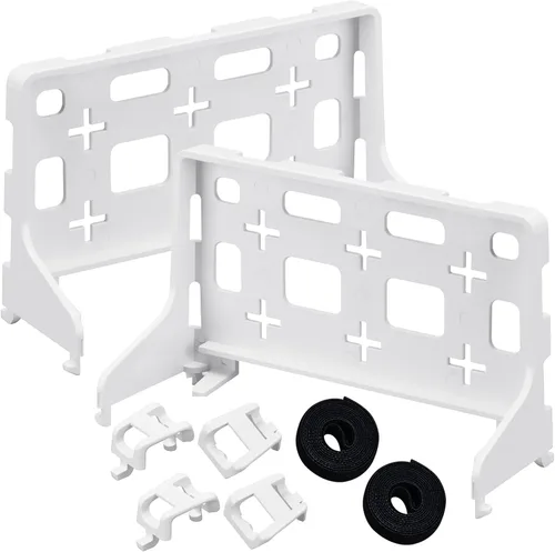 Miniatura 8 de Haoguo - Soporte universal de plástico para estante de centro multimedia, soporta 20 libras de peso, compatible con centros de medios estructurados