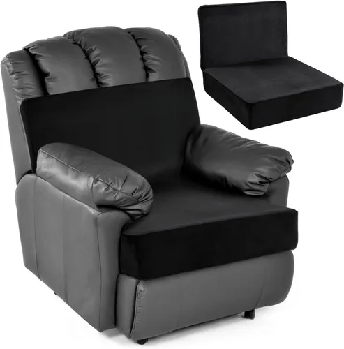 Miniatura 8 de HOMBYS Cojines de espuma para sillas reclinables para ancianos, almohadillas de silla de 4 pulgadas de grosor con soporte de respaldo para silla
