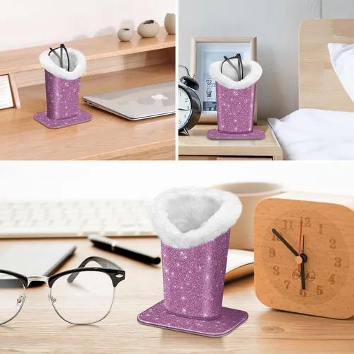 Miniatura 201 de Fintie Soporte para anteojos forrado de felpa con base magnética, estuche de cuero vegano prémium para lentes