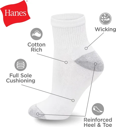 Miniatura 8 de Hanes Women's Value, Ankle Soft Moisture-Wicking Socks, Available in 10 and 14-Packs