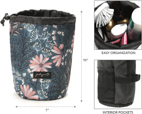 Miniatura 4 de Jadyn Organizador de Maquillaje Duradero con Cierre de Cordón - Bolsa Compacta de Viaje para Maquillaje - 7 Bolsillos Interiores para Cosméticos
