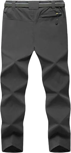 Miniatura 2 de TBMPOY Pantalones de senderismo y montaña, ligeros, impermeables, con cinturón, secado rápido, para hombres