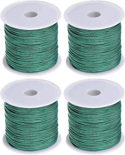 Miniatura 14 de HARFINGTON 4 rollos de hilo de nailon para anudar 0.031 in, 50 yardas de nailon trenzado para manualidades, cuerda de satén para pulsera, collar