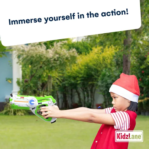 Miniatura 5 de Kidzlane Juego de 4 pistolas láser para niños y adultos, juego de etiquetas láser infrarrojo con rango de 130 pies, 4 modos de equipo y pistola