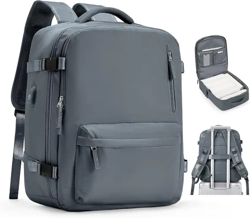 Miniatura 30 de VGCUB - Mochila grande para viaje, trabajo, negocios, mochila para laptop aprobada como equipaje de mano para vuelos, unisex, Negro -, Grande, Large