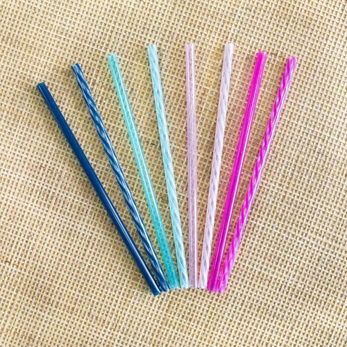 Miniatura 2 de Ello Impact - Paquete de 8 popotes de plástico reutilizables, aptos para lavavajillas, sin BPA, con cepillo de limpieza, agua de rosas 8 unidades.