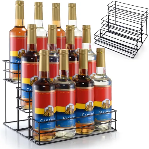 Miniatura 8 de kimilus Estante para Jarabe de Café para Accesorios de Bar de Café, se adapta a jarabe Torani y Monin, Organizador de Bar de Café con capacidad