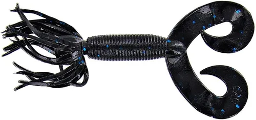 Miniatura 3 de Yamamoto - Hula Grub - Anzuelo de doble cola. CALABAZA VERDE CON ESCOPA NEGRA GRANDE (10 PACK)